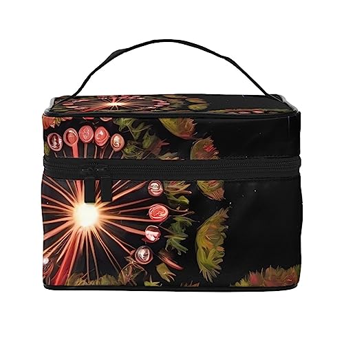 Starry Pusteblume Reise Kosmetiktasche Reise Kulturbeutel Kosmetiktasche für Damen und Herren, geeignet für kosmetische Toilettenartikel, Schwarz , Einheitsgröße von LaMaMe