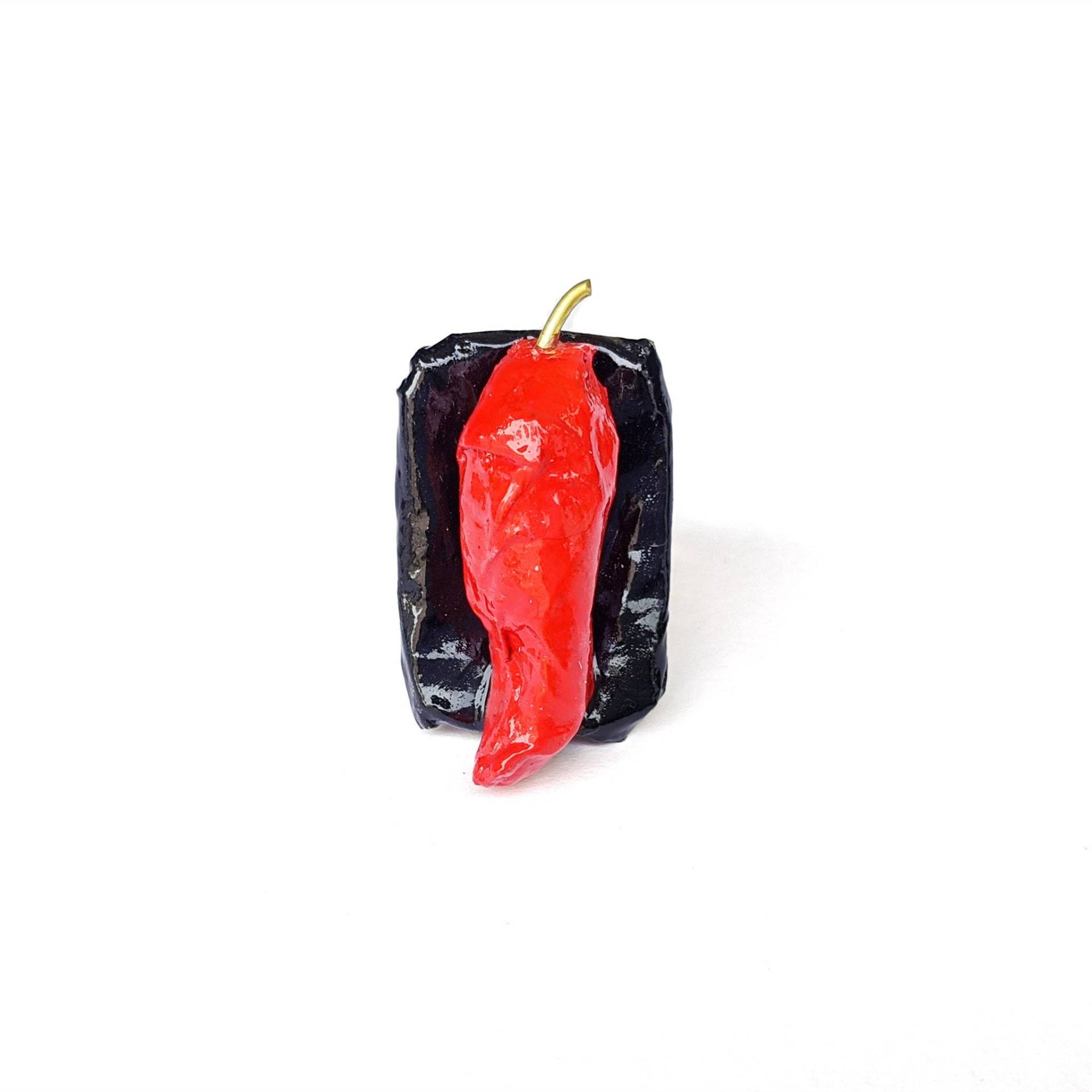 Cornucopia Chili Ring - Aus Emailliertem Pappmaché Cornucopia Chili Ring - Aus Emailliertem Pappmaché von LaMancinaJewelry