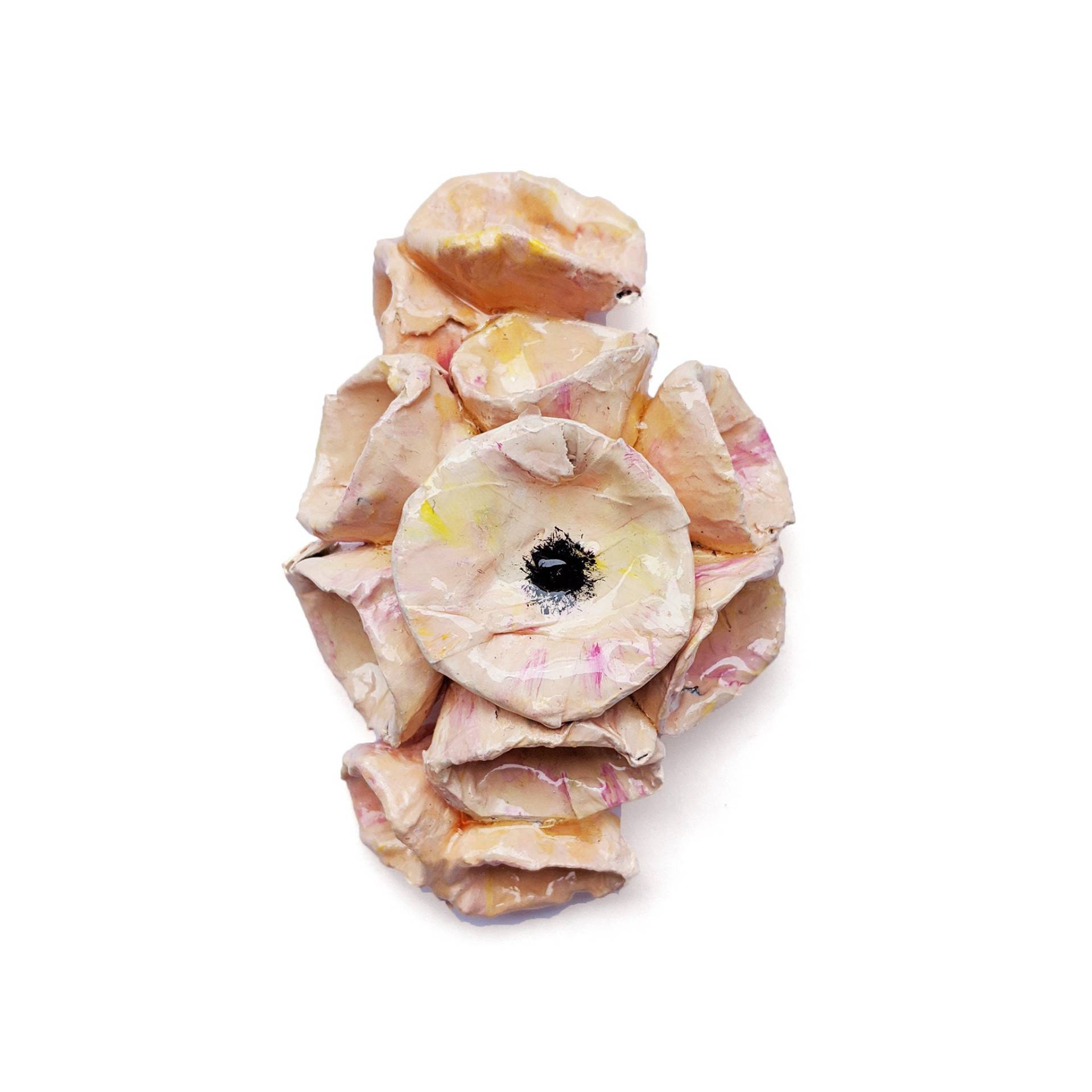 Handgefertigte Rosa Blumenbrosche in Einem Blumenstrauß Aus Pappmaché. Schmuck Keramikoptik Mit Modernem Design, Geschenkidee Für Sie Handgefertigte Rosa Blumenbrosche in Einem Blumenstrauß Aus Pappmaché. Schmuck Keramikoptik Mit Modernem Design, Geschenkidee Für Sie von LaMancinaJewelry