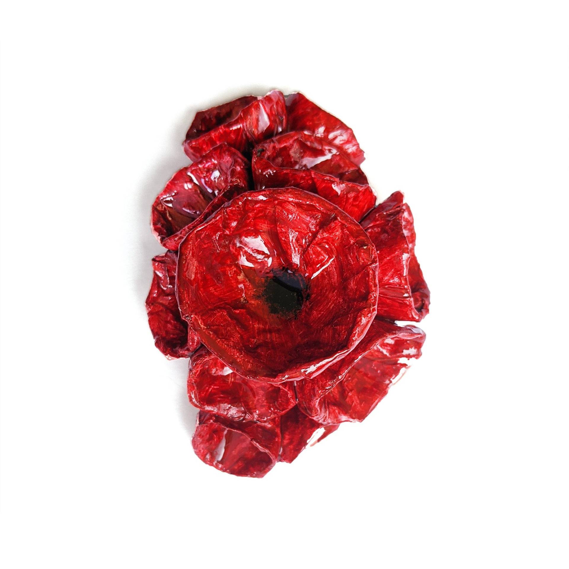 Handgemachte Mohnbrosche, Handbemalte Rote Blumen Aus Keramikpapier, Hochzeits - Und Zeremonieschmuck, Geschenkidee Für Sie Handgemachte Mohnbrosche, Handbemalte Rote Blumen Aus Keramikpapier, Hochzeits - Und Zeremonieschmuck, Geschenkidee Für Sie von LaMancinaJewelry