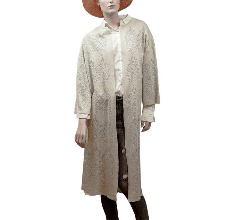 LaMarta Hemdjacke Sommer Damen Strickjacke Lang Braun, Offener Cardigan von LaMarta