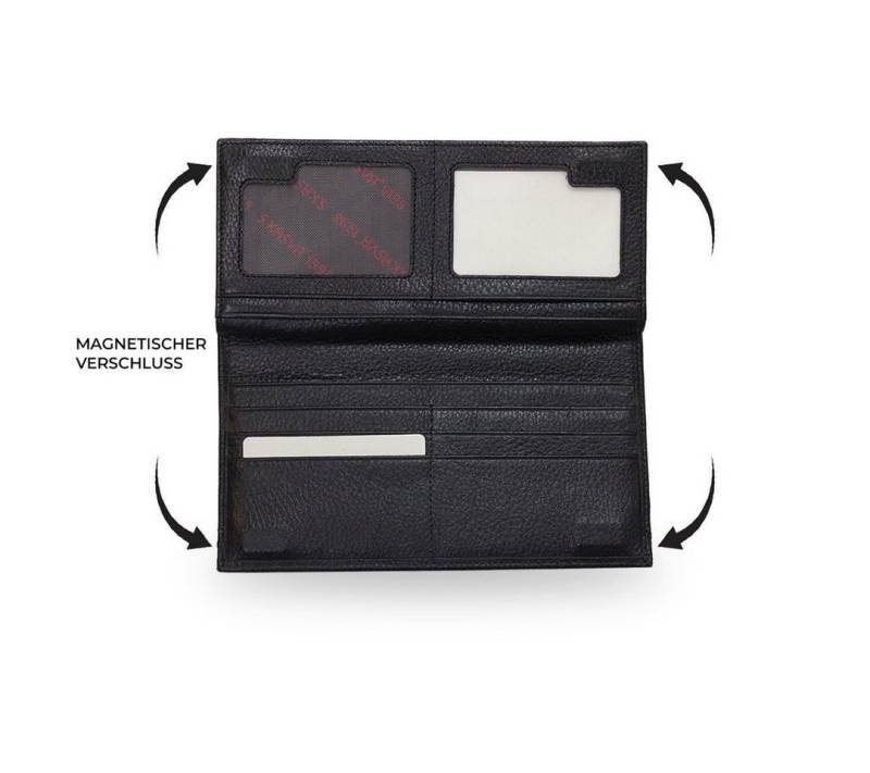 LaMarta Mini Geldbörse Damen Schwarze Geldbörse aus 100% Leder mit Flechtmuster von LaMarta