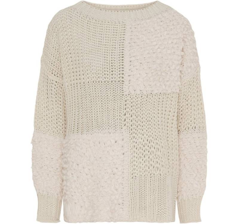 LaMarta Stillpullover LaMarta-Cremefarbener Patchwork-Strickpullover von LaMarta