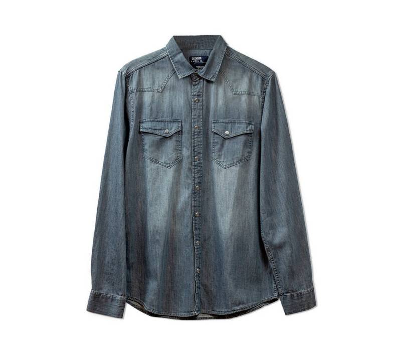 LaMarta Streifenhemd hellblaue Denim-Hemd für Männer und Frauen – Langarm von LaMarta