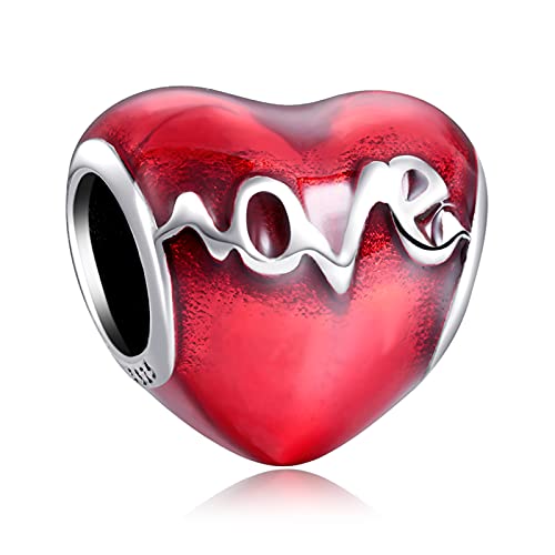 LaMenars Kuss Männer und Frauen Charms für Armbänder Silber Rote Herzperlen für Halsketten Anhänger Valentinstag Muttertag Geburtstagsgeschenk LaMenars Kuss Männer und Frauen Charms für Armbänder Silber Rote Herzperlen für Halsketten Anhänger Valentinstag Muttertag Geburtstagsgeschenk von LaMenars