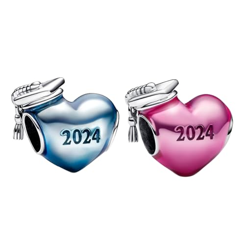 LaMenars 2024 Graduation Heart Duo Charm Set für Armbänd 925 Sterling Silber Bead Women Charms Mother's Day Birthday Anniversary Jewelry for Girls Wife LaMenars 2024 Graduation Heart Duo Charm Set für Armbänd 925 Sterling Silber Bead Women Charms Mother's Day Birthday Anniversary Jewelry for Girls Wife von LaMenars