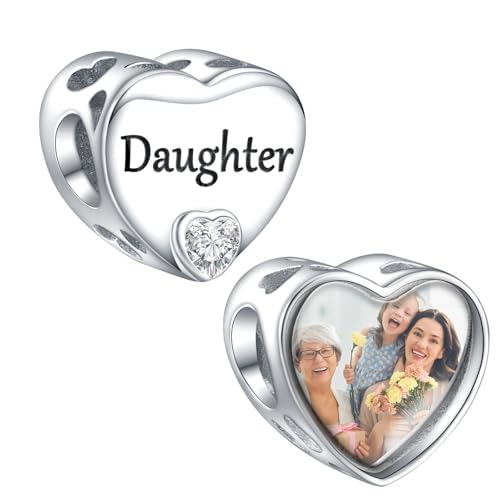 LaMenars 925 Sterling Silber personalisierte Herz Bild Charm mit geliebten Charms Perlen Fit Tochter Armband Halskette Geburtstagsgeschenk für Frauen LaMenars 925 Sterling Silber personalisierte Herz Bild Charm mit geliebten Charms Perlen Fit Tochter Armband Halskette Geburtstagsgeschenk für Frauen von LaMenars