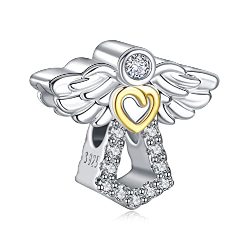 LaMenars Angel Wing Charms für 925 Sterling Silber für Frauen Armbänder & Halsketten Dangle Anhänger für Weihnachten Muttertag Valentinstag Geschenke für Mädchen von LaMenars