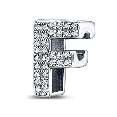 LaMenars Buchstabe F Charm 925 Sterling Silber Perlen für Armbänder mit 5A Zirkonia, Geburtstagsschmuck Geschenke Frauen Mädchen LaMenars Buchstabe F Charm 925 Sterling Silber Perlen für Armbänder mit 5A Zirkonia, Geburtstagsschmuck Geschenke Frauen Mädchen von LaMenars