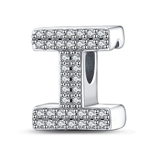 LaMenars Buchstabe I Charm 925 Sterling Silber Perlen für Armbänder mit 5A Zirkonia, Geburtstagsschmuck Geschenke Frauen Mädchen LaMenars Buchstabe I Charm 925 Sterling Silber Perlen für Armbänder mit 5A Zirkonia, Geburtstagsschmuck Geschenke Frauen Mädchen von LaMenars