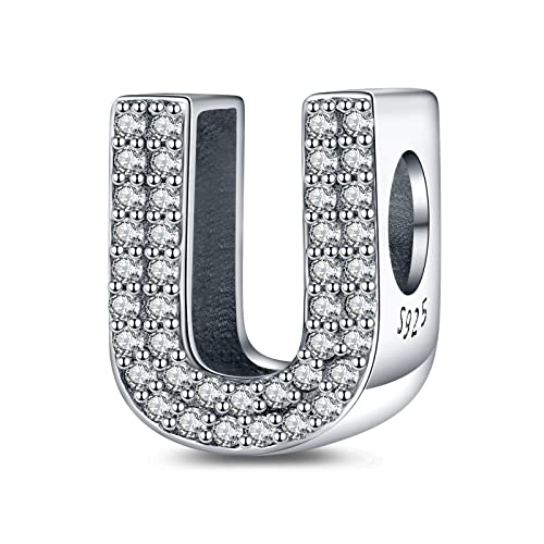 LaMenars Buchstabe U Charm 925 Sterling Silber Perlen für Armbänder mit 5A Zirkonia, Geburtstagsschmuck Geschenke Frauen Mädchen LaMenars Buchstabe U Charm 925 Sterling Silber Perlen für Armbänder mit 5A Zirkonia, Geburtstagsschmuck Geschenke Frauen Mädchen von LaMenars