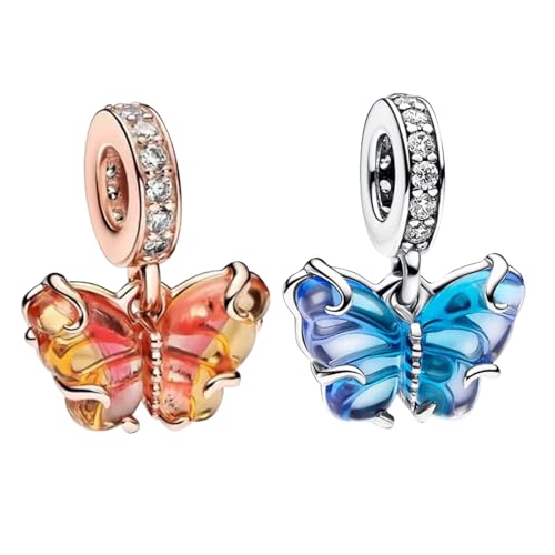 LaMenars Butterfly Dangle Charms Duo für Armbänd 925 Sterling Silber Bead Women Charms Mother's Day Birthday Anniversary Jewelry for Girls Wife LaMenars Butterfly Dangle Charms Duo für Armbänd 925 Sterling Silber Bead Women Charms Mother's Day Birthday Anniversary Jewelry for Girls Wife von LaMenars