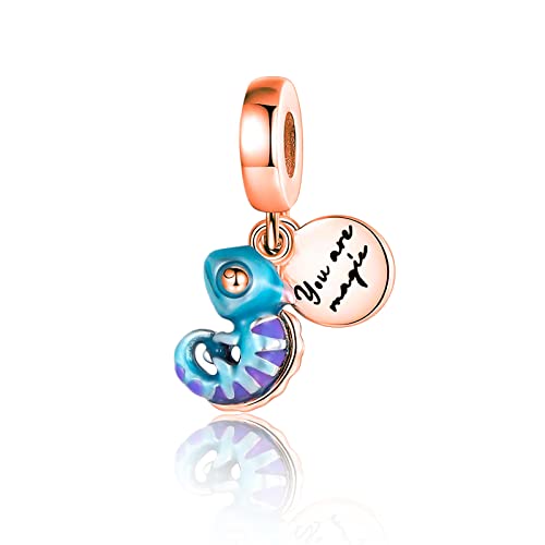 LaMenars Chameleon Double Pendant Charm for 925 Sterling Silber für Damenarmbänder Halsketten Dangle Anhänger für Valentinstag Muttertag Mädchen Geschenk von LaMenars