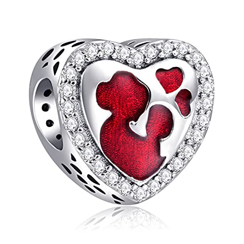 LaMenars Charms Love You MOM Dangle 925 Sterling Silber Anhänger Perlen mit Zirkonia Passend für Europa Charms Armbänder, Weihnachtsgeschenke für Frauen Mädchen Armband und Halskette LaMenars Charms Love You MOM Dangle 925 Sterling Silber Anhänger Perlen mit Zirkonia Passend für Europa Charms Armbänder, Weihnachtsgeschenke für Frauen Mädchen Armband und Halskette von LaMenars