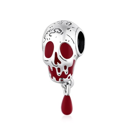 LaMenars Damen Charm Anhänger für Armbänd Bloodthirsty Skull Pendant with Zirconia 925 Sterling Silber Bead Women Halskette,Schmuck Geschenk Weihnachten,Abschlusssaison,Valentinstag,Muttertag von LaMenars
