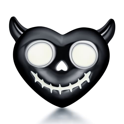 LaMenars Damen Charm Anhänger für Armbänd Glow-in-the-dark Devil Skull Black Heart Zirconia 925 Sterling Silber Bead Women Halskette,Schmuck Geschenk Weihnachten,Abschlusssaison,Valentinstag,Muttertag LaMenars Damen Charm Anhänger für Armbänd Glow-in-the-dark Devil Skull Black Heart Zirconia 925 Sterling Silber Bead Women Halskette,Schmuck Geschenk Weihnachten,Abschlusssaison,Valentinstag,Muttertag von LaMenars