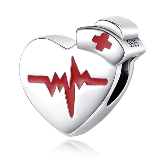 LaMenars Damen Charm Anhänger für Armbänd Love Stethoscope Nurse with Zirconia 925 Sterling Silber Bead Women Halskette,Schmuck Geschenk Weihnachten,Tag der Krankenschwestern,Valentinstag,Muttertag LaMenars Damen Charm Anhänger für Armbänd Love Stethoscope Nurse with Zirconia 925 Sterling Silber Bead Women Halskette,Schmuck Geschenk Weihnachten,Tag der Krankenschwestern,Valentinstag,Muttertag von LaMenars