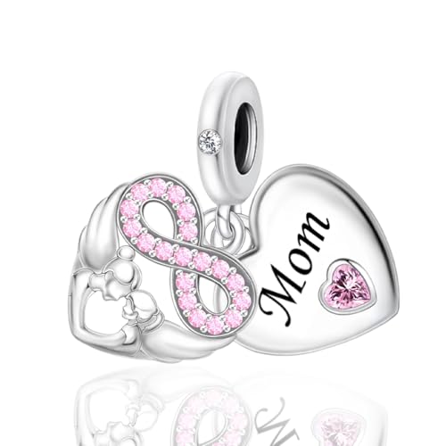LaMenars Damen Charm Anhänger für Armbänd Mom Infinite Love with Zirconia 925 Sterling Silber Bead Women Halskette,Schmuck Geschenk Weihnachten,Abschlusssaison,Valentinstag,Muttertag LaMenars Damen Charm Anhänger für Armbänd Mom Infinite Love with Zirconia 925 Sterling Silber Bead Women Halskette,Schmuck Geschenk Weihnachten,Abschlusssaison,Valentinstag,Muttertag von LaMenars