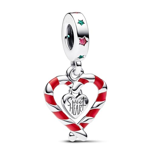 LaMenars Double Candy Cane Herz Weihnachten baumeln Charme Charm for 925 Sterling Silver Perlen für Mädchen Geschenke für Frauen Halskette & Armband LaMenars Double Candy Cane Herz Weihnachten baumeln Charme Charm for 925 Sterling Silver Perlen für Mädchen Geschenke für Frauen Halskette & Armband von LaMenars