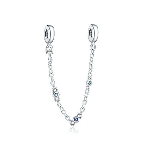 LaMenars Dreifache Saphir-Sicherheitskette Charm 925 Sterling Silber Perlen passend für Armbänder, Halloween Geburtstag Schmuck Geschenke Frauen Mädchen LaMenars Dreifache Saphir-Sicherheitskette Charm 925 Sterling Silber Perlen passend für Armbänder, Halloween Geburtstag Schmuck Geschenke Frauen Mädchen von LaMenars