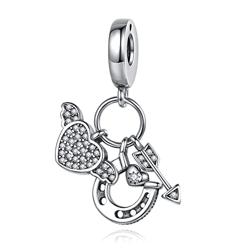 LaMenars Engelsflügel Charm 925 Sterling Silber Perlen passend für Armbänder, Halloween Geburtstag Schmuck Geschenke Frauen Mädchen von LaMenars
