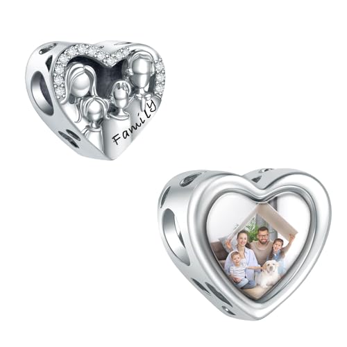 LaMenars Familie Liebe Charms personalisierte Herz Bild Charms 925 Sterling Silber Fit Frauen Armband Halskette Geschenk für Familie LaMenars Familie Liebe Charms personalisierte Herz Bild Charms 925 Sterling Silber Fit Frauen Armband Halskette Geschenk für Familie von LaMenars