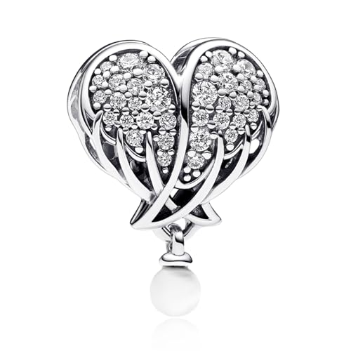LaMenars Funkelnde Engelsflügel & Herz Charm for 925 Sterling Silver Perlen für Mädchen Geschenke für Frauen Halskette & Armband LaMenars Funkelnde Engelsflügel & Herz Charm for 925 Sterling Silver Perlen für Mädchen Geschenke für Frauen Halskette & Armband von LaMenars