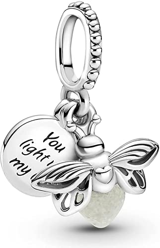 LaMenars Natur Klee Glühwürmchen Marienkäfer Flamingo Marienkäfer Charm für Armbänder 925 Silber Anhänger Perlen für Halsketten Baumeln zum Muttertag Geburtstag (Glühwürmchen) LaMenars Natur Klee Glühwürmchen Marienkäfer Flamingo Marienkäfer Charm für Armbänder 925 Silber Anhänger Perlen für Halsketten Baumeln zum Muttertag Geburtstag (Glühwürmchen) von LaMenars