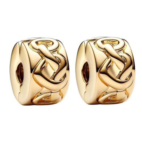 LaMenars Golden Heart Clip x 2 Charm für Armbänd 925 Sterling Silber Bead Women Charms Mother's Day Birthday Anniversary Jewelry for Damen LaMenars Golden Heart Clip x 2 Charm für Armbänd 925 Sterling Silber Bead Women Charms Mother's Day Birthday Anniversary Jewelry for Damen von LaMenars