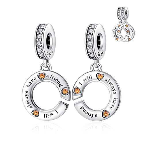 LaMenars I Will Always Have a friend Charms für 925 Sterling Silber für Frauen Armbänder & Halsketten Dangle Anhänger für Weihnachten Muttertag Valentinstag Geschenke für Mädchen von LaMenars