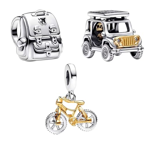 LaMenars Let's Go On An Adventure Charm Trio für Armbänd 925 Sterling Silber Bead Women Charms Mother's Day Birthday Anniversary Jewelry for Girls Wife LaMenars Let's Go On An Adventure Charm Trio für Armbänd 925 Sterling Silber Bead Women Charms Mother's Day Birthday Anniversary Jewelry for Girls Wife von LaMenars