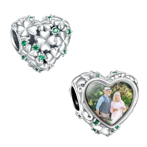 LaMenars Liebe Clover 5A Grün Zirkon Charme personalisierte Herz Bild Charmes 925 Sterling Silber Fit Frauen Armband Halskette Geschenk für Frauen LaMenars Liebe Clover 5A Grün Zirkon Charme personalisierte Herz Bild Charmes 925 Sterling Silber Fit Frauen Armband Halskette Geschenk für Frauen von LaMenars
