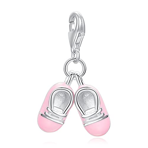 LaMenars Love Verschluss Charms 925 Silber für Frauen Familie Freundin Mutter Herz Anhänger Charm Geeignet für Thomas Sabo Armbänder & Halsketten Geburtstag Muttertag Geschenk (Baby Schuhe) von LaMenars