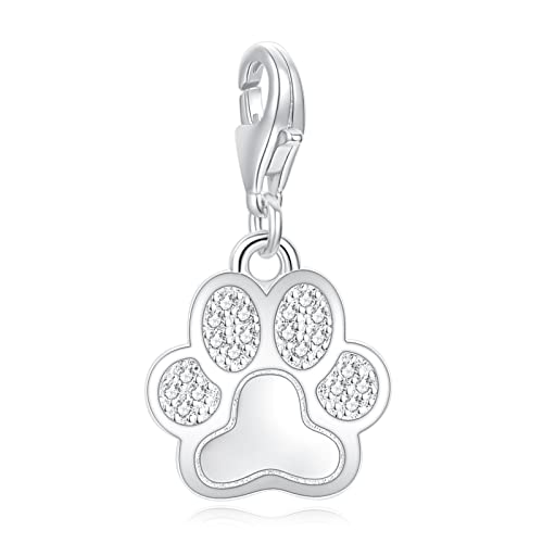 LaMenars Love Verschluss Charms 925 Silber für Frauen Familie Freundin Mutter Herz Anhänger Charm Geeignet für Thomas Sabo Armbänder & Halsketten Geburtstag Muttertag Geschenk (Hundepfote) von LaMenars