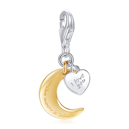 LaMenars Love Verschluss Charms 925 Silber für Frauen Familie Freundin Mutter Herz Anhänger Charm Geeignet für Thomas Sabo Armbänder & Halsketten Geburtstag Muttertag Geschenk (Ich liebe dich) von LaMenars