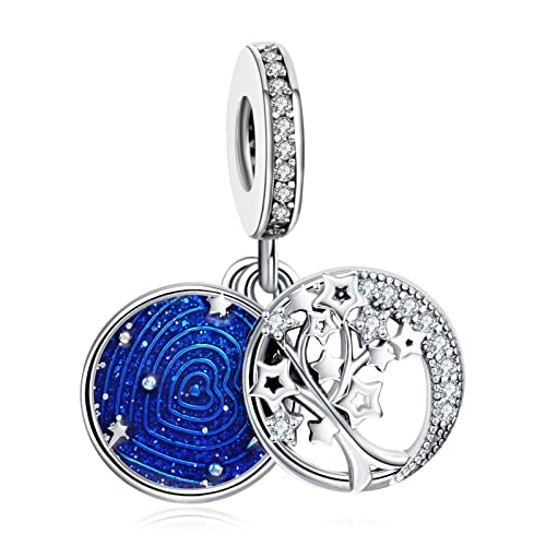 LaMenars Mond und Sterne 926 Sterling Silber Charms mit Cubic Zirkonia Anhänger für Europa Charm Armbänder, Weihnachtsgeschenke für Frauen Mädchen Armband und Halskette LaMenars Mond und Sterne 926 Sterling Silber Charms mit Cubic Zirkonia Anhänger für Europa Charm Armbänder, Weihnachtsgeschenke für Frauen Mädchen Armband und Halskette von LaMenars