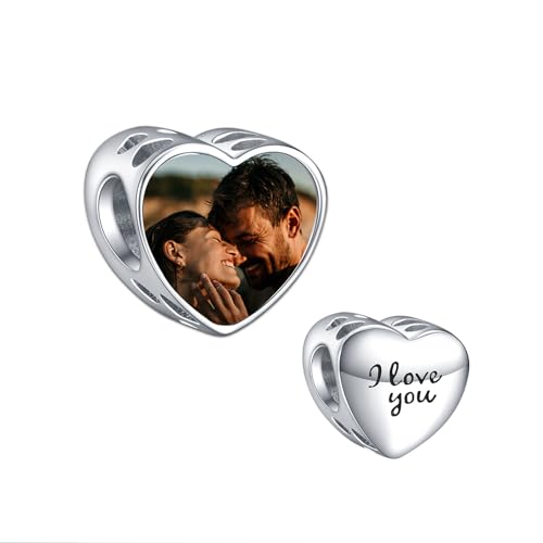 LaMenars Personalisierte Foto Charm 925 Sterling Silber Kundenspezifische Buchstaben Ich LIEBE Dich Charm Beaded Kompatible Frauen Armband Halskette LaMenars Personalisierte Foto Charm 925 Sterling Silber Kundenspezifische Buchstaben Ich LIEBE Dich Charm Beaded Kompatible Frauen Armband Halskette von LaMenars