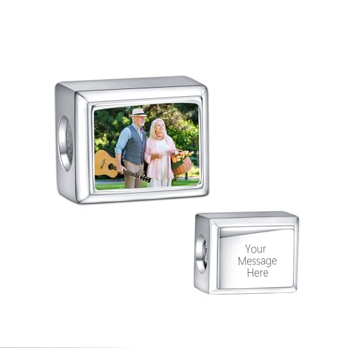 LaMenars Personalisierte Foto Charme 925 Sterling Silber Süße Baby Foto Perlen Geeignet für Damenarmbänder Geschenk für Mama von LaMenars