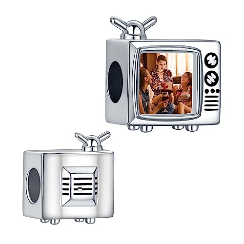 LaMenars Personalisierte TV Foto Charms Quadratische Perlen Sterling Silber Bild für Frauen Armbänder und Halsketten Geschenke für Mädchen anpassen von LaMenars