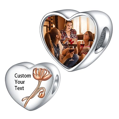 LaMenars Personalized Photo Charms Geburt Blume August Mohn Perlen Sterling Silber Anpassen Bild Liebe Herz für Frauen Armbänder und Halsketten Geschenke für Mädchen LaMenars Personalized Photo Charms Geburt Blume August Mohn Perlen Sterling Silber Anpassen Bild Liebe Herz für Frauen Armbänder und Halsketten Geschenke für Mädchen von LaMenars