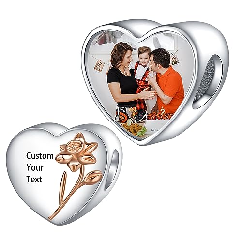 LaMenars Personalized Photo Charms Geburt Blume Dezember Holly Perlen Sterling Silber Anpassen Bild Liebe Herz für Frauen Armbänder und Halsketten Geschenke für Mädchen LaMenars Personalized Photo Charms Geburt Blume Dezember Holly Perlen Sterling Silber Anpassen Bild Liebe Herz für Frauen Armbänder und Halsketten Geschenke für Mädchen von LaMenars