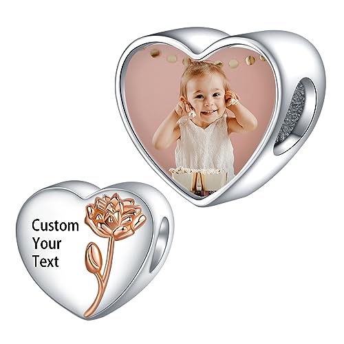 LaMenars Personalized Photo Charms Geburt Blume Juli Larkspur Perlen Sterling Silber Anpassen Bild Liebe Herz für Frauen Armbänder und Halsketten Geschenke für Mädchen LaMenars Personalized Photo Charms Geburt Blume Juli Larkspur Perlen Sterling Silber Anpassen Bild Liebe Herz für Frauen Armbänder und Halsketten Geschenke für Mädchen von LaMenars