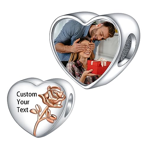 LaMenars Personalized Photo Charms Geburt Blume Juni Rose Perlen Sterling Silber Anpassen Bild Liebe Herz für Frauen Armbänder und Halsketten Geschenke für Mädchen LaMenars Personalized Photo Charms Geburt Blume Juni Rose Perlen Sterling Silber Anpassen Bild Liebe Herz für Frauen Armbänder und Halsketten Geschenke für Mädchen von LaMenars