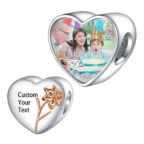LaMenars Personalized Photo Charms Geburt Blume März Narzissen Perlen Sterling Silber Anpassen Bild Liebe Herz für Frauen Armbänder und Halsketten Geschenke für Mädchen LaMenars Personalized Photo Charms Geburt Blume März Narzissen Perlen Sterling Silber Anpassen Bild Liebe Herz für Frauen Armbänder und Halsketten Geschenke für Mädchen von LaMenars