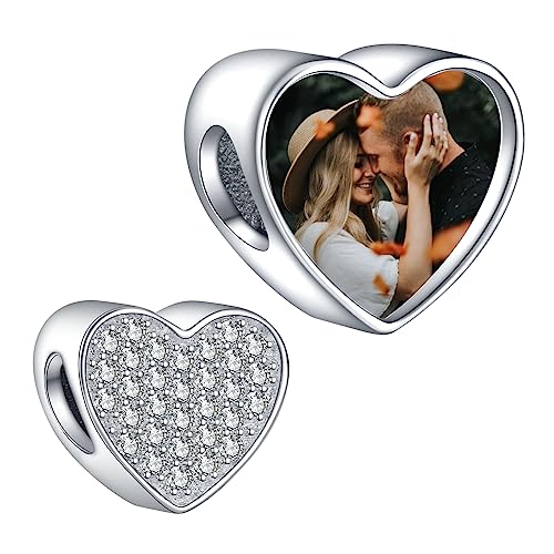 LaMenars Personalized Photo Charms Herz Perlen Sterling Silber Anpassen Bild Cubic Zirkonia für Frauen Armbänder und Halsketten Geschenke für Mädchen LaMenars Personalized Photo Charms Herz Perlen Sterling Silber Anpassen Bild Cubic Zirkonia für Frauen Armbänder und Halsketten Geschenke für Mädchen von LaMenars
