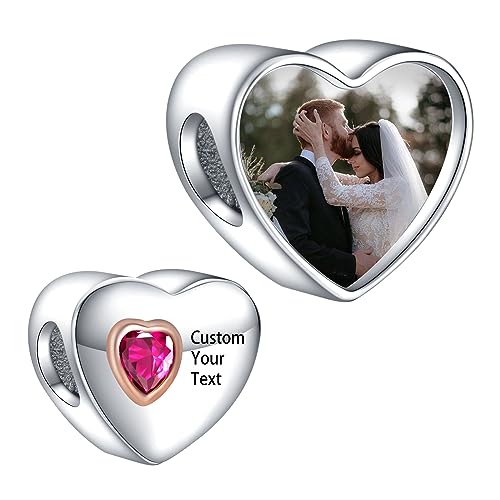LaMenars Personalized Photo Charms Herz Perlen Sterling Silber Anpassen Bild Liebe für Frauen Armbänder und Halsketten Geschenke für Mädchen LaMenars Personalized Photo Charms Herz Perlen Sterling Silber Anpassen Bild Liebe für Frauen Armbänder und Halsketten Geschenke für Mädchen von LaMenars