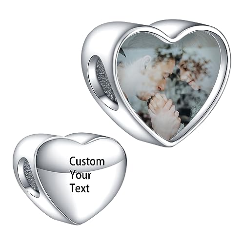 LaMenars Personalized Photo Charms Hinzufügen Gravuren Perlen Sterling Silber Anpassen Bild Herz für Frauen Armbänder und Halsketten Geschenke für Mädchen LaMenars Personalized Photo Charms Hinzufügen Gravuren Perlen Sterling Silber Anpassen Bild Herz für Frauen Armbänder und Halsketten Geschenke für Mädchen von LaMenars
