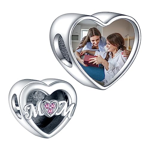 LaMenars Personalized Photo Charms Mama Perlen Sterling Silber Anpassen Bild Liebe Herz für Frauen Armbänder und Halsketten Geschenke für Mädchen LaMenars Personalized Photo Charms Mama Perlen Sterling Silber Anpassen Bild Liebe Herz für Frauen Armbänder und Halsketten Geschenke für Mädchen von LaMenars