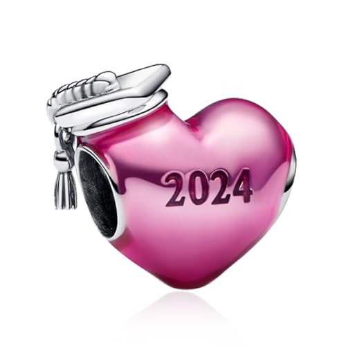 LaMenars Pink 2024 Graduation Heart Charm für Armbänd 925 Sterling Silber Bead Women Charms Mother's Day Birthday Anniversary Jewelry for Girls Wife LaMenars Pink 2024 Graduation Heart Charm für Armbänd 925 Sterling Silber Bead Women Charms Mother's Day Birthday Anniversary Jewelry for Girls Wife von LaMenars