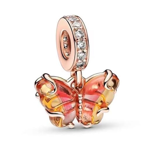 LaMenars Pink & Yellow Murano Glass Butterfly Dangle Charm für Armbänd 925 Sterling Silber Bead Women Charms Mother's Day Birthday Anniversary Jewelry for Girls Wife LaMenars Pink & Yellow Murano Glass Butterfly Dangle Charm für Armbänd 925 Sterling Silber Bead Women Charms Mother's Day Birthday Anniversary Jewelry for Girls Wife von LaMenars
